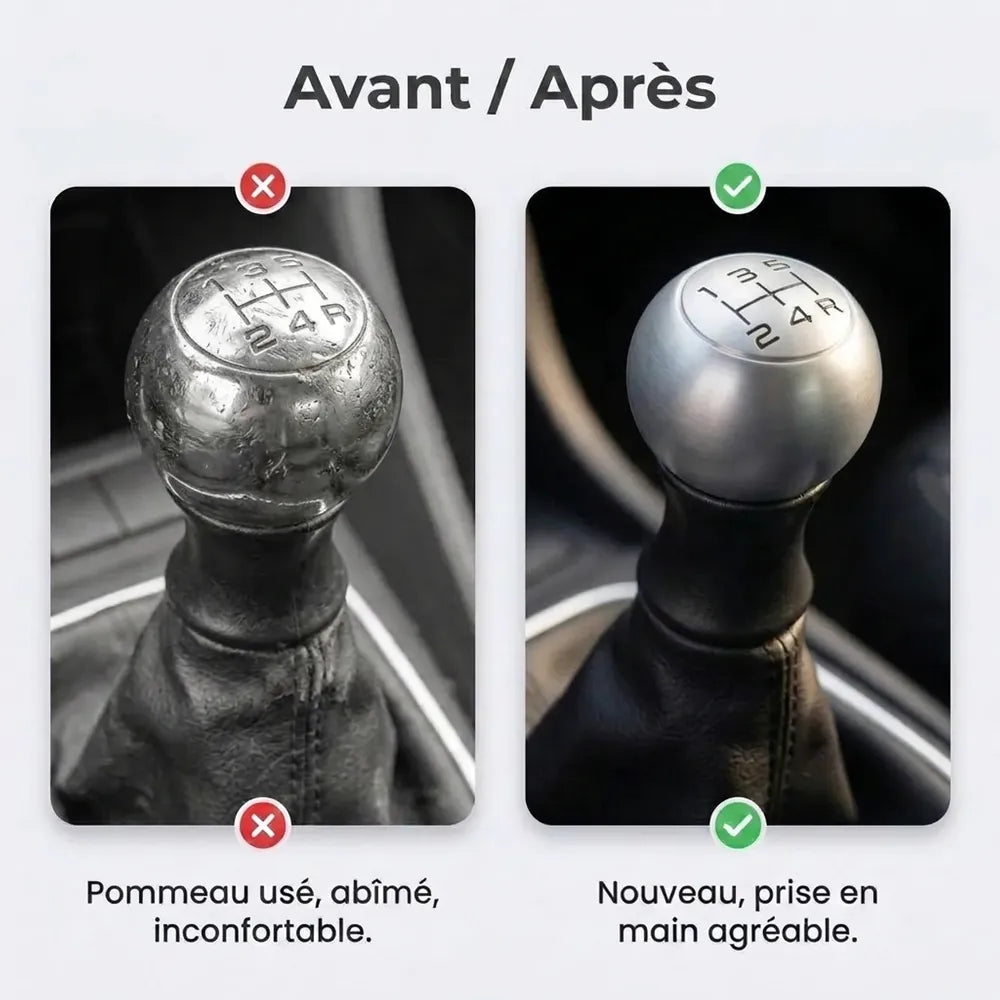 Comparatif avant/après du pommeau de vitesse mat 106 Image
