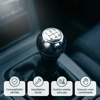 Pommeau de vitesse chromé 206 CC — détail et finition