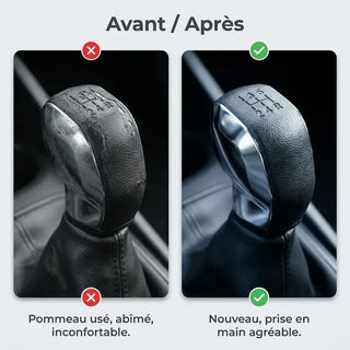 Comparatif avant/après entre l'ancien pommeau usé et le nouveau pommeau 207