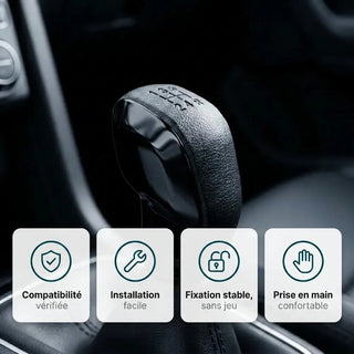 Pommeau de vitesse 207 installé : compatibilité vérifiée, fixation stable et prise en main confortable