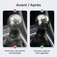 Comparatif avant/après du pommeau de vitesse chromé 207