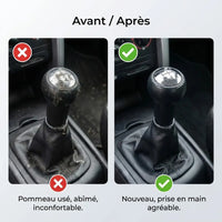 Pommeau de vitesse 207 noir, comparaison avant et après installation