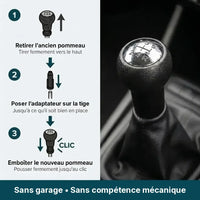 Pommeau de vitesse 207 noir, guide de montage