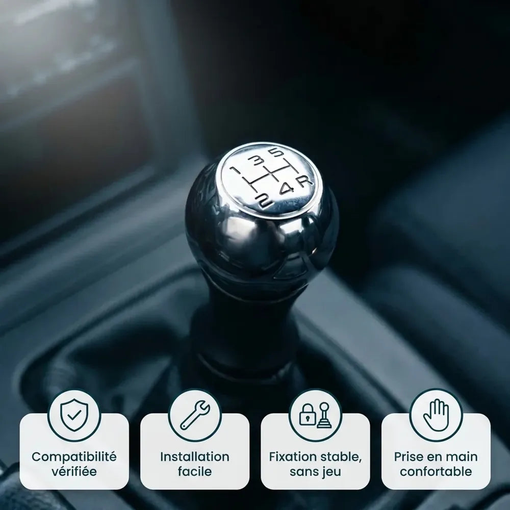 Pommeau de vitesse chromé Berlingo — détail et finition