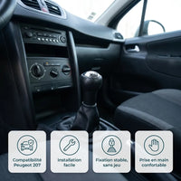 Pommeau de vitesse C3 noir, rendu dans l'habitacle