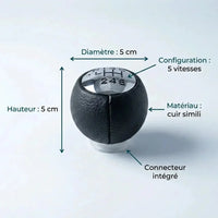 Fiche technique du pommeau de vitesse simili-cuir C4 : dimensions, matériau et connecteur intégré