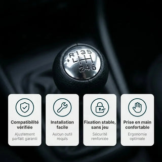 Pommeau de vitesse simili-cuir C4 installé : compatibilité vérifiée, fixation stable et prise en main confortable
