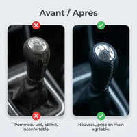 Pommeau de vitesse Dacia Dokker, comparatif avant et après installation
