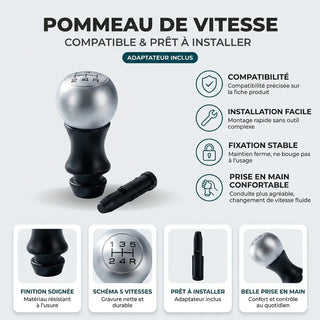 Compatibilité et caractéristiques du pommeau de vitesse mat Saxo