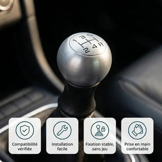 Pommeau de vitesse mat Saxo — détail et finition satinée