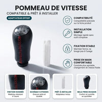 Pommeau de vitesse Twingo 2 à couture rouge, compatible et prêt à installer